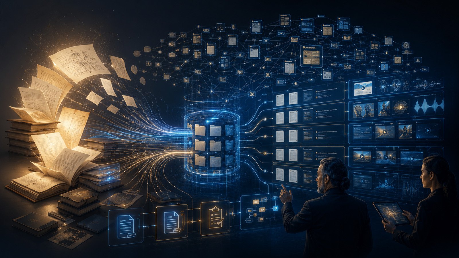 AI-assisted massive intellectual production system transforming books into structured digital knowledge